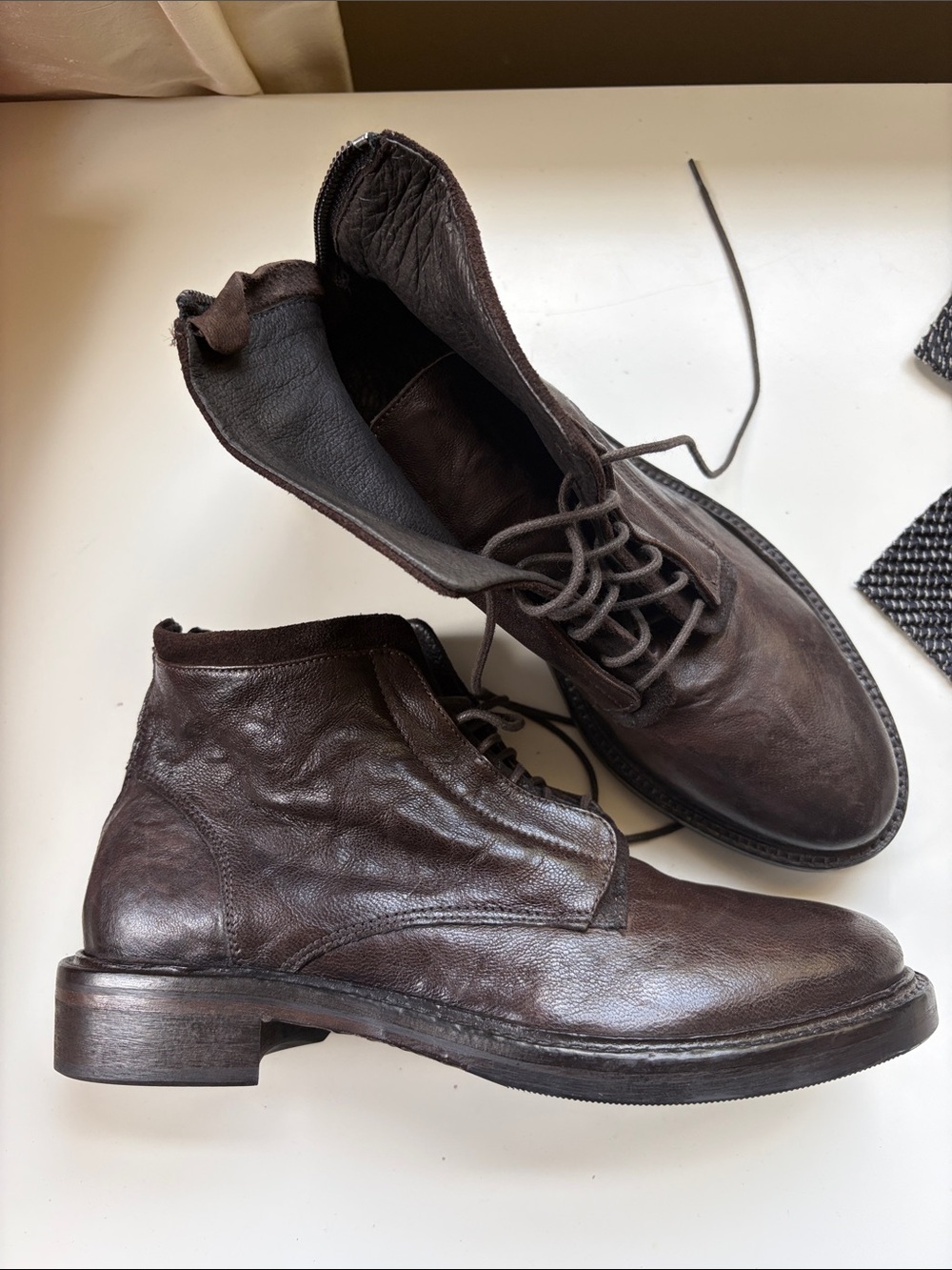 A&M Italy Dark Brown Leather women Chukka Boots